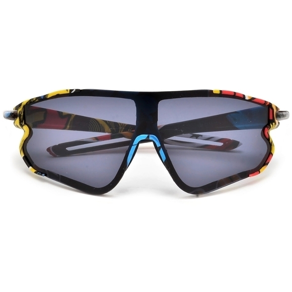 NWT Black Multicolor Full‎ Coverage Sport Sunglasses - Picture 1 of 11